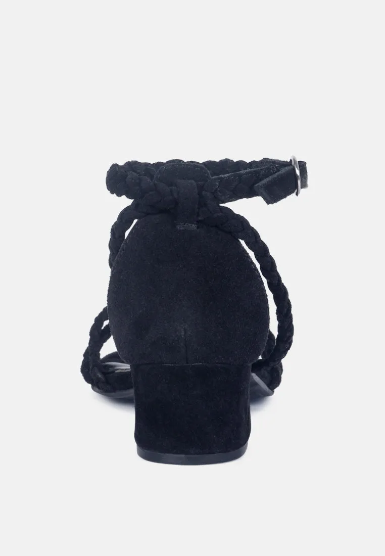Nicola Braided Leather Block Heel Sandal By Ruw