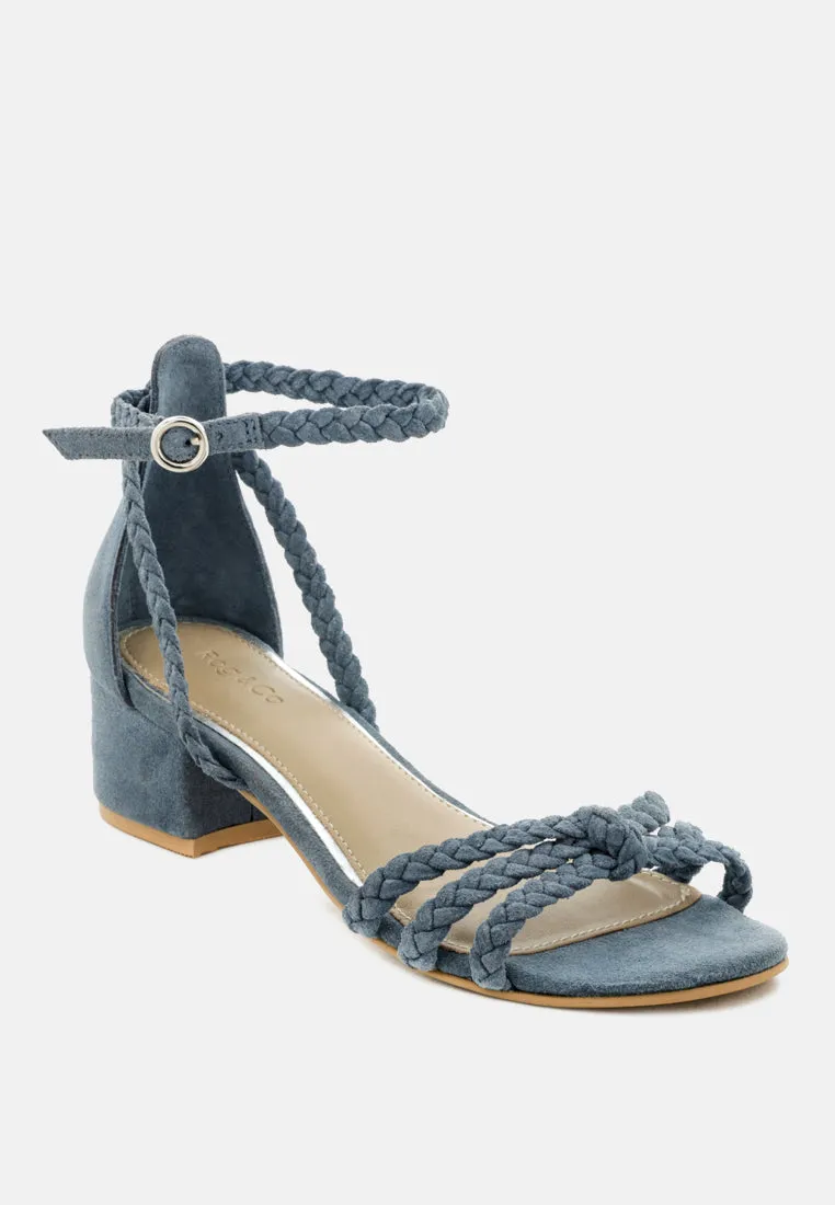 Nicola Braided Leather Block Heel Sandal By Ruw