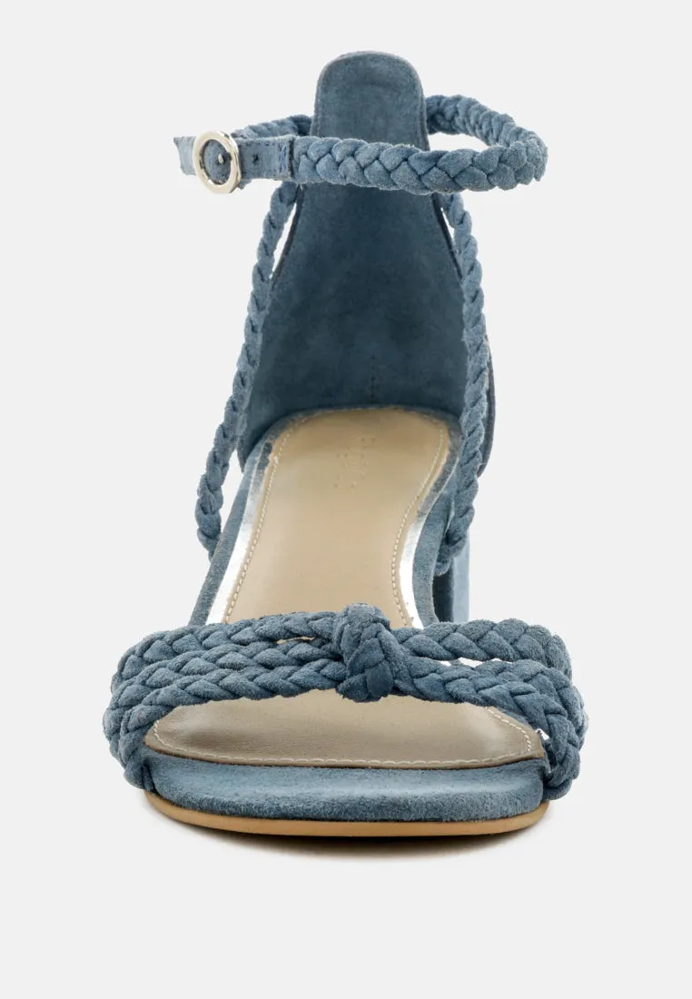 Nicola Braided Leather Block Heel Sandal By Ruw