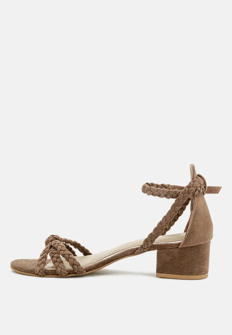 Nicola Braided Leather Block Heel Sandal By Ruw
