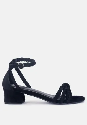 Nicola Braided Leather Block Heel Sandal By Ruw