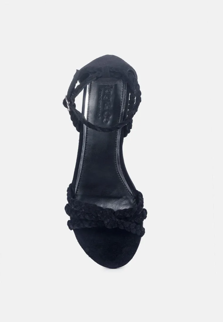 Nicola Braided Leather Block Heel Sandal By Ruw