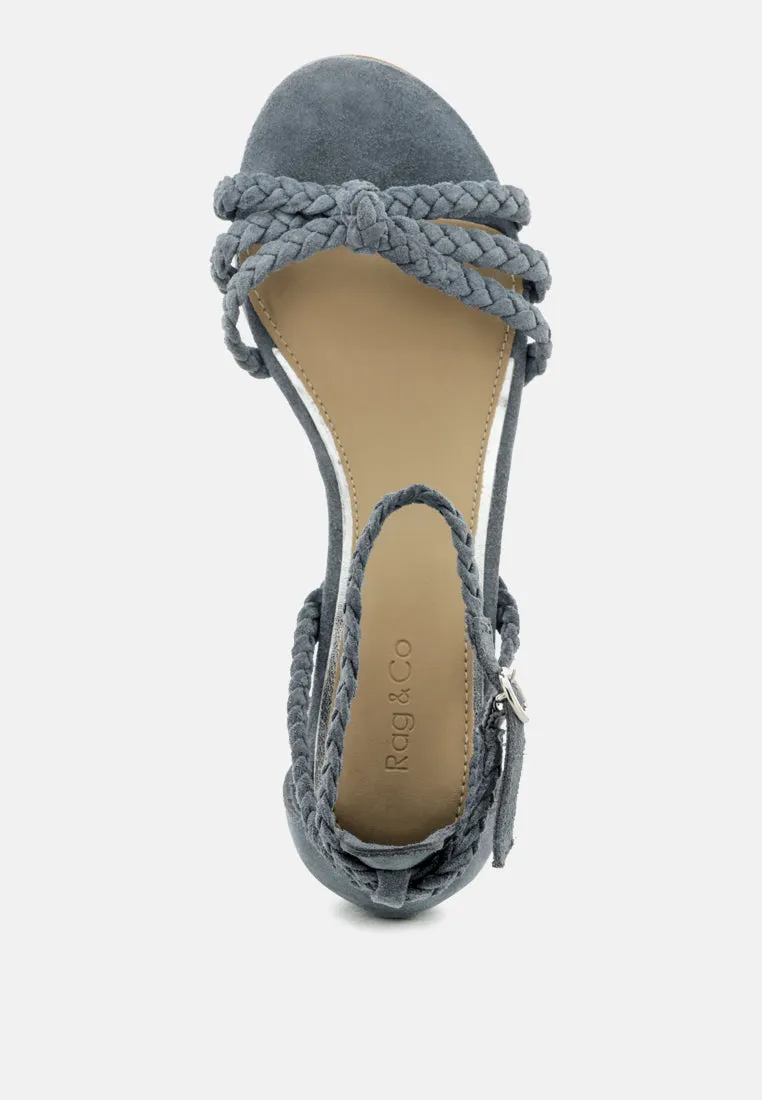 Nicola Braided Leather Block Heel Sandal By Ruw