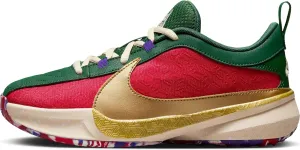 Nike Giannis Freak 5 Big Kids' Basketball Shoes (DZ4486-600, Gym Red/Court Purple/Flat Opal) Size 6