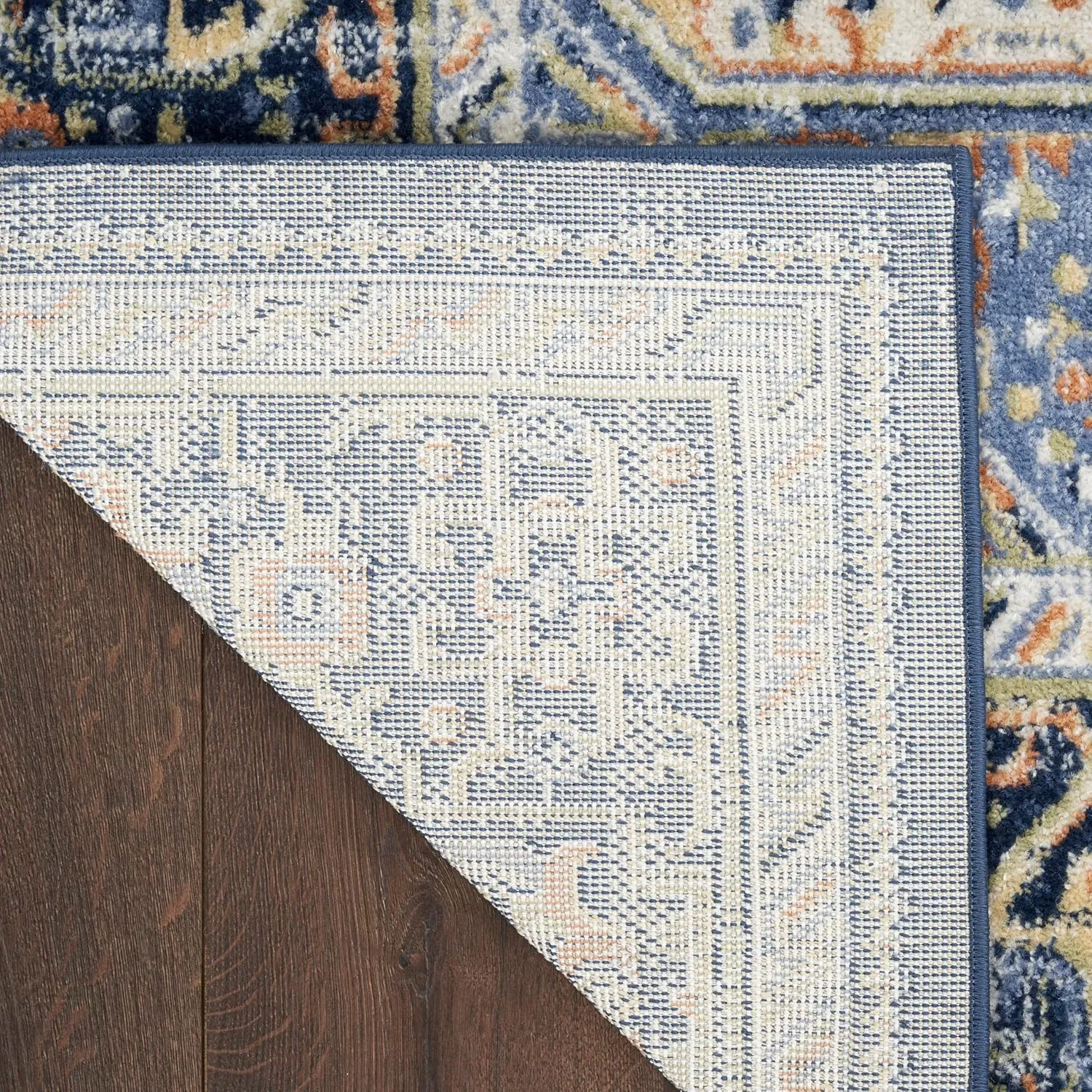 Nourison Essentials Indoor/Outdoor Navy 2'2" x 7'6" Area Rug, Non Shedding, Bed Room, Living Room, Dining Room, Backyard, Deck, Patio (2x8)