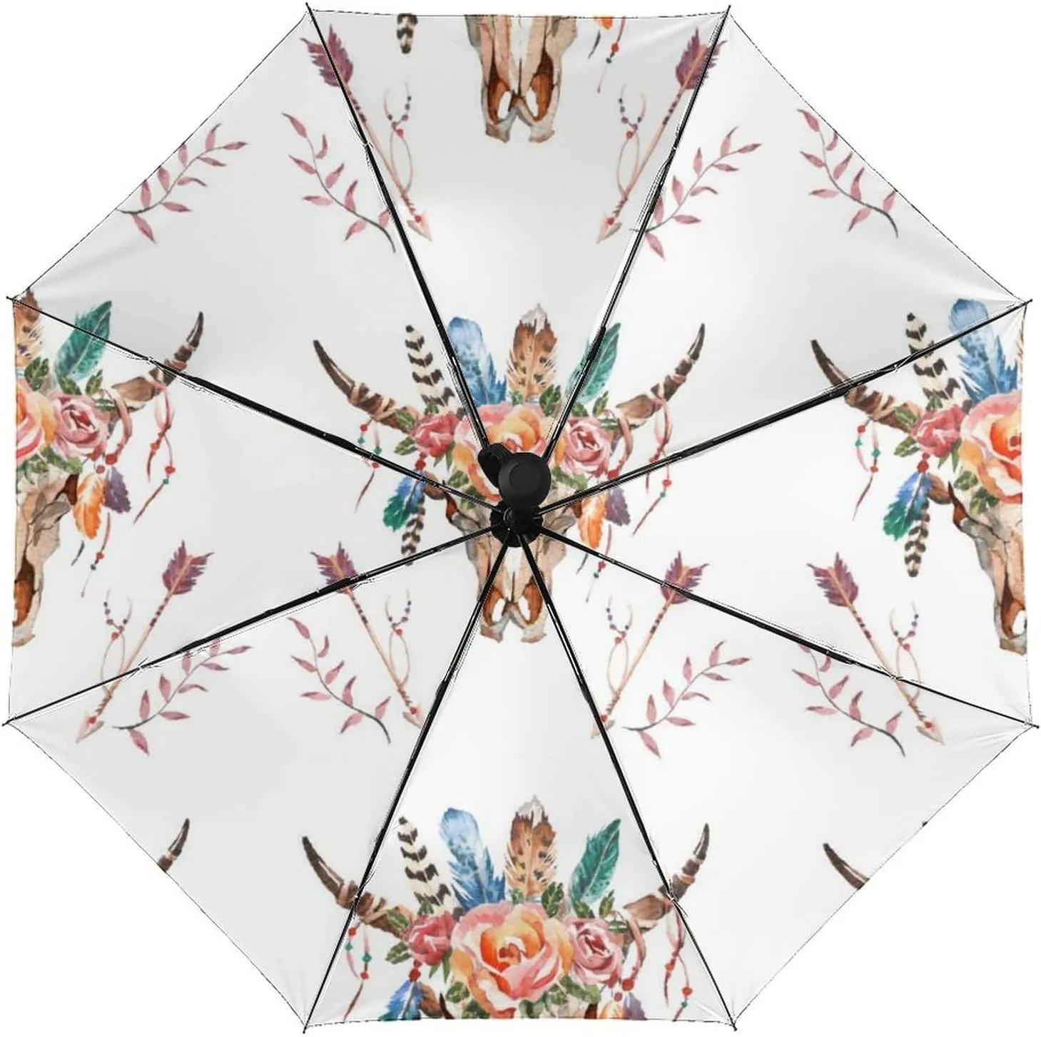 Nugier Auto Open/Close Folding Umbrella, Automatic UV Sun Parasol UV Protection, Strong Travel Rain Umbrella
