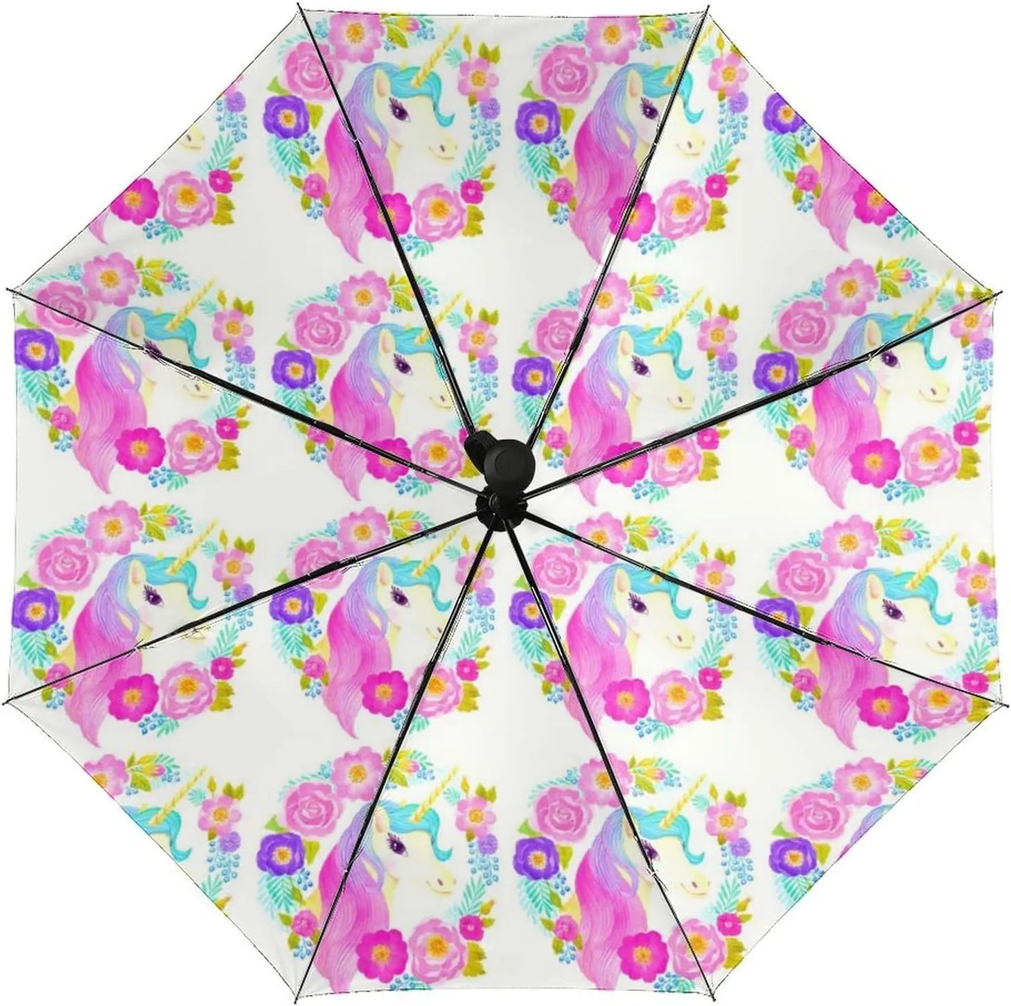 Nugier Auto Open/Close Folding Umbrella, Automatic UV Sun Parasol UV Protection, Strong Travel Rain Umbrella