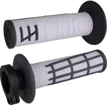 ODI V2 2.0 LOCK ON EMIG MOTORCYCLE GRIPS DIRTBIKE OFFROAD MX for 2 & 4 STROKE 7/8"" HANDLEBARS TWIST THROTTLE WHITE/GRAPHITE USA MADE