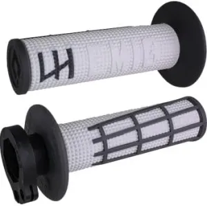 ODI V2 2.0 LOCK ON EMIG MOTORCYCLE GRIPS DIRTBIKE OFFROAD MX for 2 & 4 STROKE 7/8"" HANDLEBARS TWIST THROTTLE WHITE/GRAPHITE USA MADE