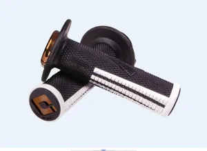ODI V2 LOCK ON EMIG PRO MOTORCYCLE GRIPS DIRTBIKE OFFROAD MX for 2 & 4 STROKE 7/8"" HANDLEBARS TWIST THROTTLE BLACK/WHITE USA MADE
