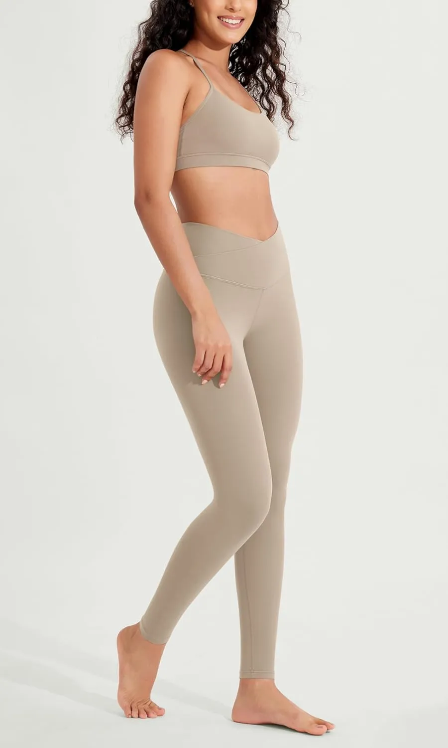 ODODOS ODCLOUD Crossover 7/8 Leggings with Back Pocket for Women, 23" / 25" / 28" V High Wasit Lounge Yoga Pants