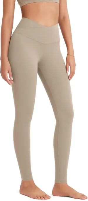 ODODOS ODCLOUD Crossover 7/8 Leggings with Back Pocket for Women, 23" / 25" / 28" V High Wasit Lounge Yoga Pants