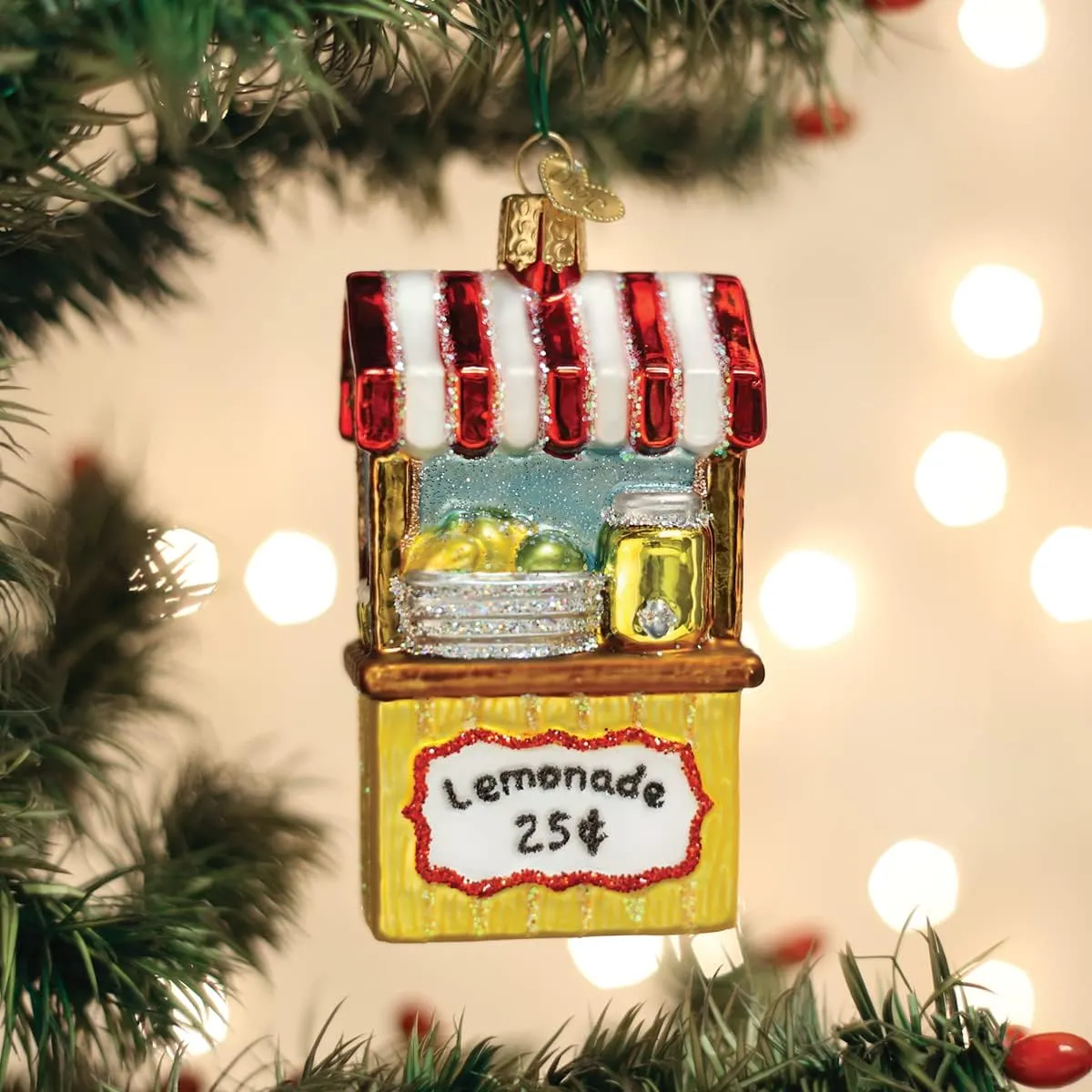 Old World Christmas Lemonade Stand Glass Blown Ornament for Christmas Tree