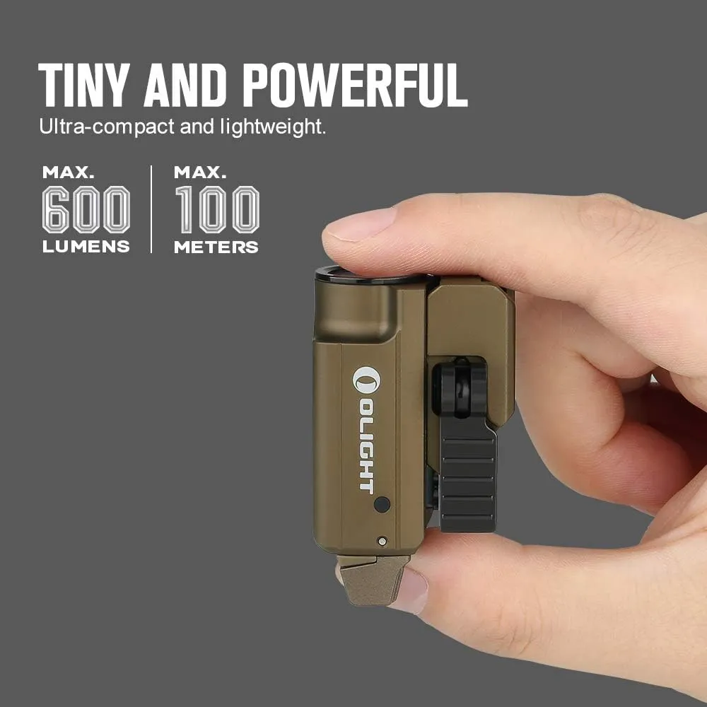 OLIGHT PL-Mini 2 Valkyrie 600 Lumens Magnetic USB Rechargeable Compact Weaponlight with Adjustable Rail, High Performance CW LED Tactical Flashlight with Built-in Battery