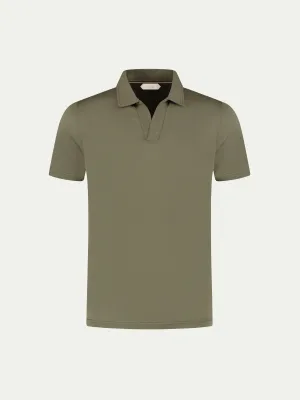 Olive Buttonless Polo Shirt