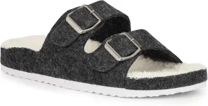 Olivia Miller Women’s Fashion Shoes, Faux Fur EVA Slippers Two Band Dual Toe Strap Slip On House Slides Flat Sandals