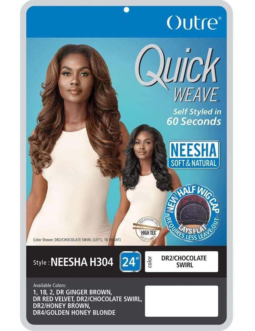 Outre Synthetic Quick Weave Half Wig - NEESHA H304 (Color:DR2/HNBRN)