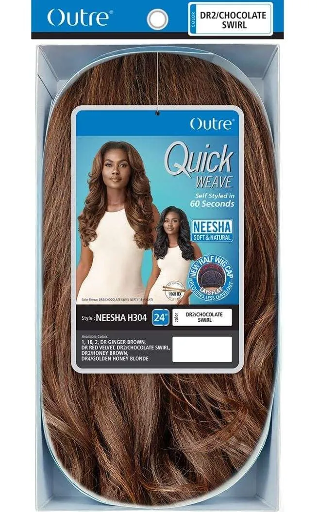 Outre Synthetic Quick Weave Half Wig - NEESHA H304 (Color:DR2/HNBRN)