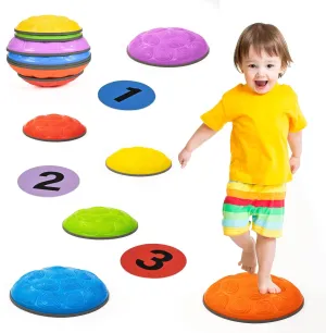 OUTREE Stepping Stones for Kids, 6 Pcs Balance Training and Sensory Coordination Turtle Stepping Stones for Obstacle Course，Non-Slip Bottom Balance Stones for Indoor or Outdoor Play