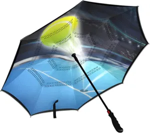 Oyihfvs Automatic Large Inverted Rain Umbrella, Sun Anti-UV Parasol, Auto Open/Close Two Layer Car Umbrella with Luminous Reflection