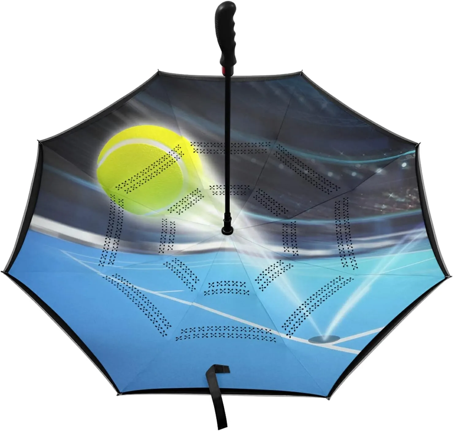 Oyihfvs Automatic Large Inverted Rain Umbrella, Sun Anti-UV Parasol, Auto Open/Close Two Layer Car Umbrella with Luminous Reflection