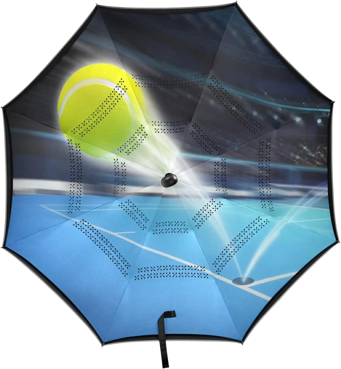 Oyihfvs Automatic Large Inverted Rain Umbrella, Sun Anti-UV Parasol, Auto Open/Close Two Layer Car Umbrella with Luminous Reflection