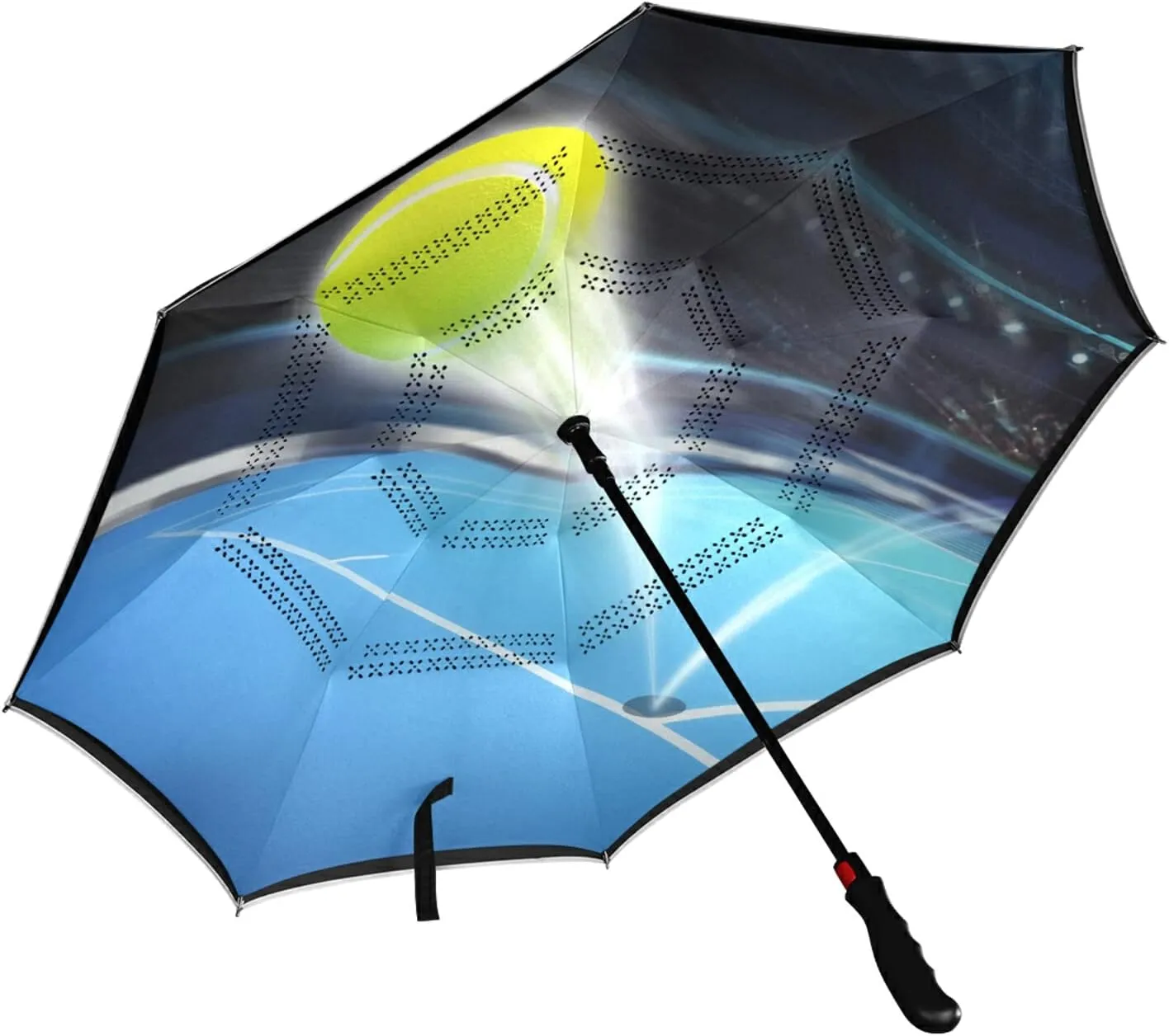 Oyihfvs Automatic Large Inverted Rain Umbrella, Sun Anti-UV Parasol, Auto Open/Close Two Layer Car Umbrella with Luminous Reflection