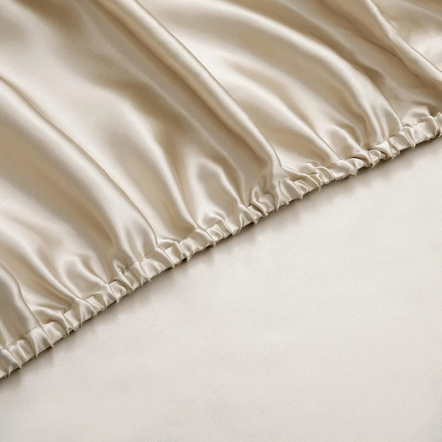P Pothuiny Satin Sheets King (6 Pieces, Taupe) - Luxury Silky Satin Bed Sheets King Bedding Set, Extra Soft Satin Sheet Set, 1 Satin Fitted Sheet   1 Flat Sheet   4 Pillow Cases
