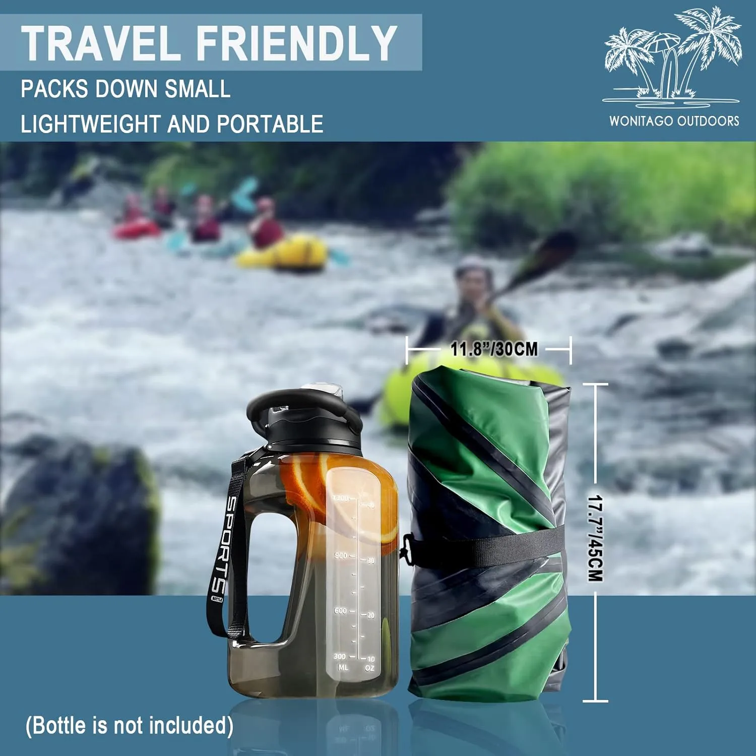 Packraft TPU Inflatable Travel Kayak with Soft Seat Lightweight Packrafts for Flat Water Rafting/Bicycle Drifting/Litewater Dinghy, 1 Person