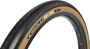 Panaracer GravelKing SS R Gravel Tire 700x40C Folding Tubeless Ready ZSG Gravel Tuff TexR BeadLock 90 Brown, Black/Amber