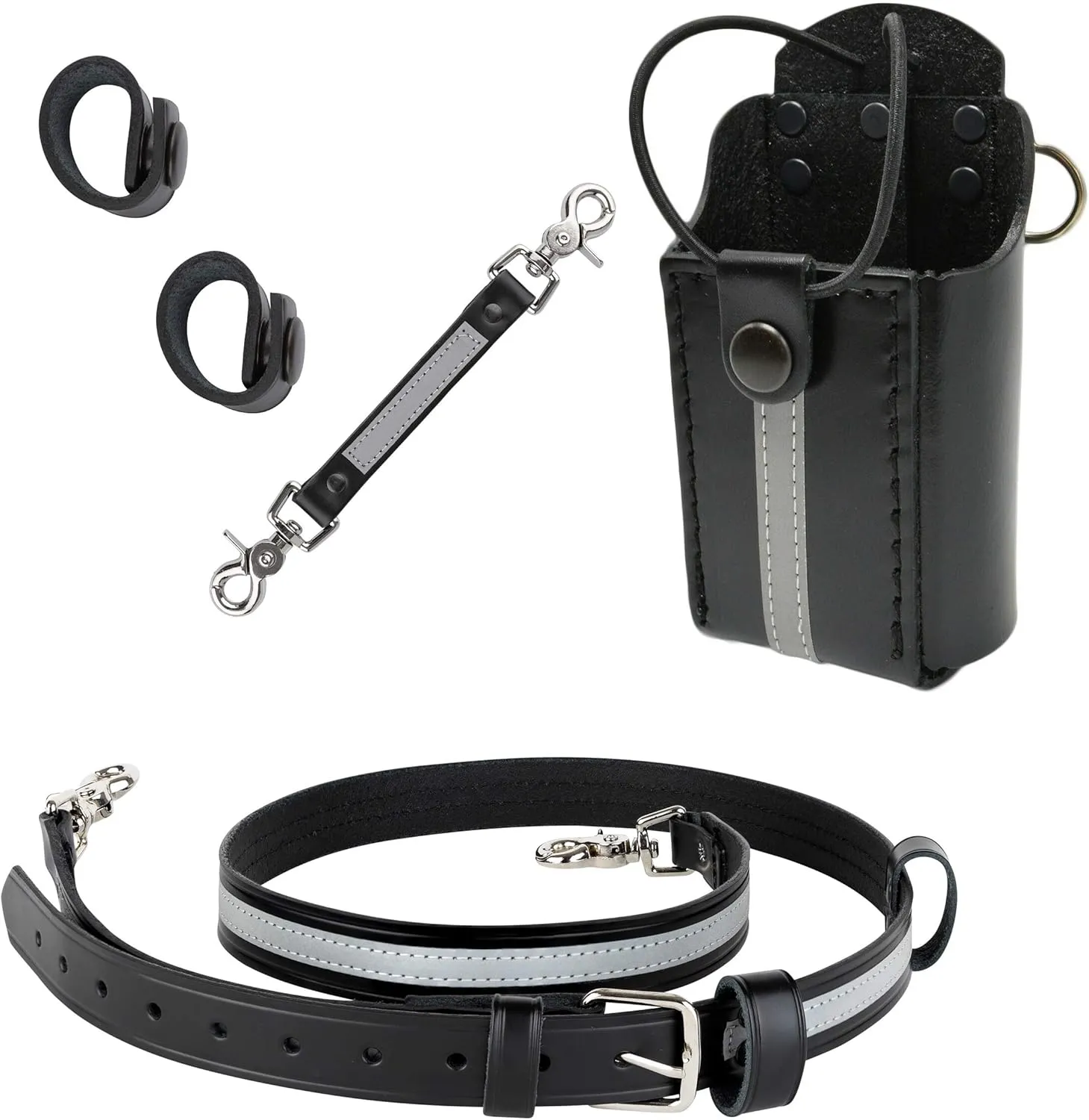 Perfect Fit Shield Wallets Reflective Firefighter Bundle- Anti-Sway Strap for Radio Strap, Radio Strap/Belt, Firefighter's Radio Holder