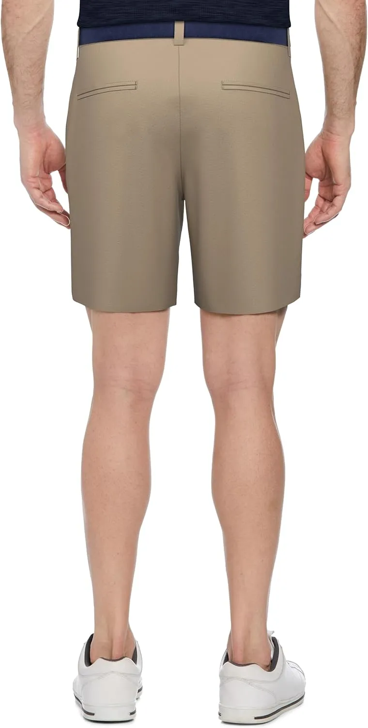 PGA TOUR Men's 8" Solid Performance Pull-on Golf Shorts with Stretch Waistband, Moisture-Wicking, Sun Protection