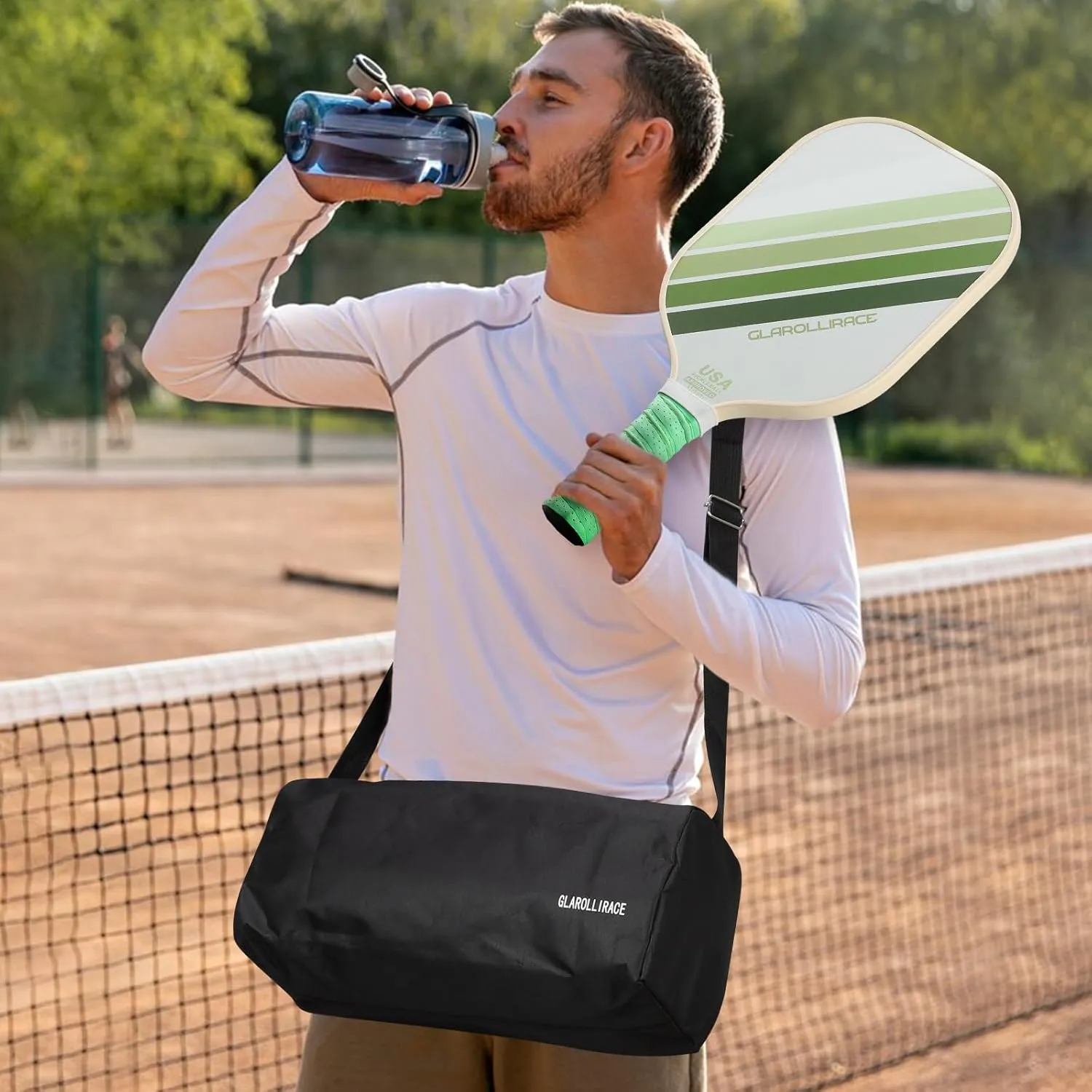 Pickleball Paddles Set of 2 | 4 Pickleball Rackets,USAPA Approved Pickleball Set of 2 | 4 Pickle Ball Paddles,Fiberglass Surface & 13 mm PP Honeycomb Core,4 Indoor & Outdoor Balls,1 Bag