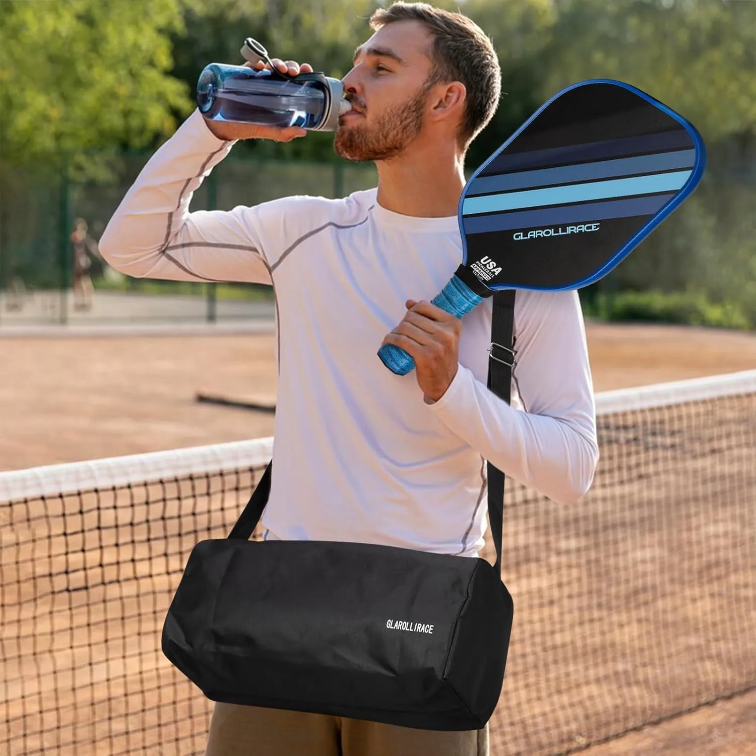 Pickleball Paddles Set of 2 | 4 Pickleball Rackets,USAPA Approved Pickleball Set of 2 | 4 Pickle Ball Paddles,Fiberglass Surface & 13 mm PP Honeycomb Core,4 Indoor & Outdoor Balls,1 Bag