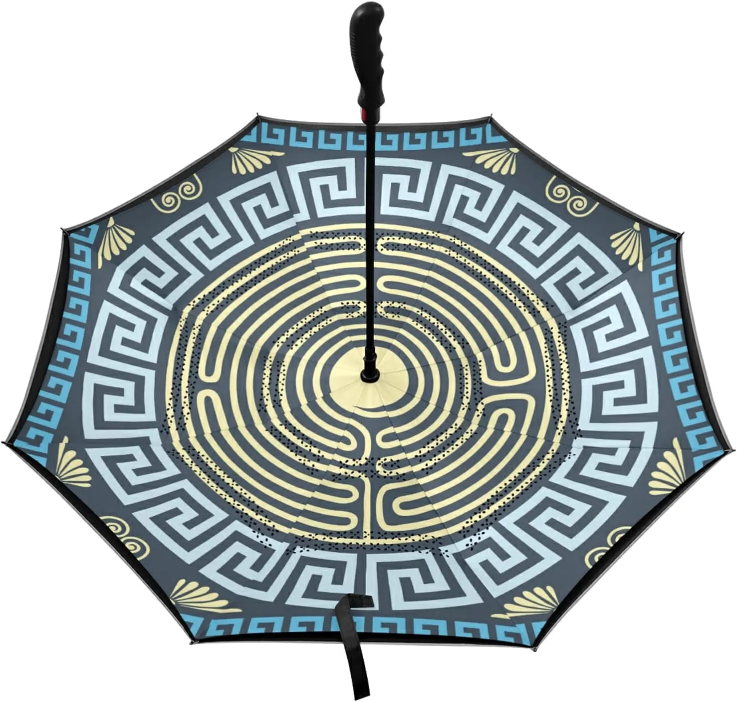 Poeticcity Automatic Large Inverted Rain Umbrella, Sun Anti-UV Parasol, Auto Open/Close Two Layer Car Umbrella with Luminous Reflection