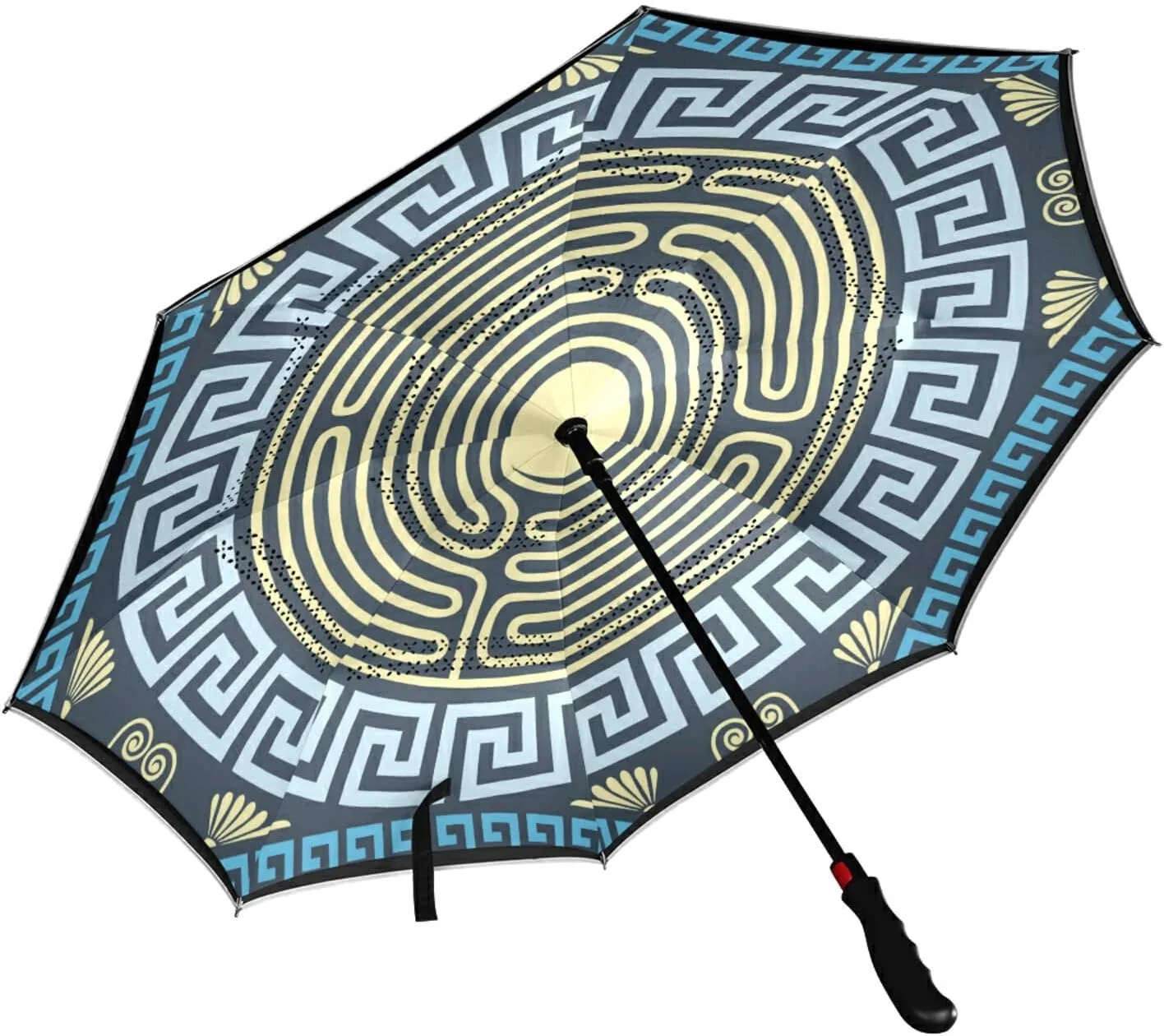 Poeticcity Automatic Large Inverted Rain Umbrella, Sun Anti-UV Parasol, Auto Open/Close Two Layer Car Umbrella with Luminous Reflection