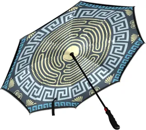 Poeticcity Automatic Large Inverted Rain Umbrella, Sun Anti-UV Parasol, Auto Open/Close Two Layer Car Umbrella with Luminous Reflection