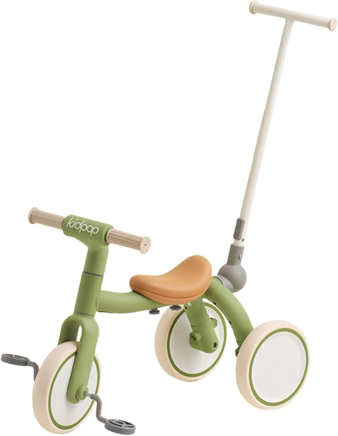 Pony 4-in-1 Kids' Tricycles Pedal Vehicles for 1-4 Push Slide Ride On Toy Balance Bike Baby Walker Stroller (Green)