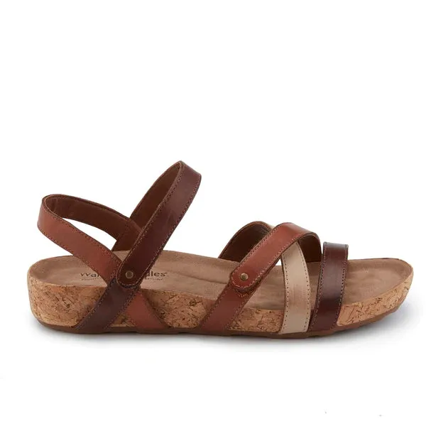 Pool Sandal: Brown Multi Leather/Cork Wrap I Walking Cradle