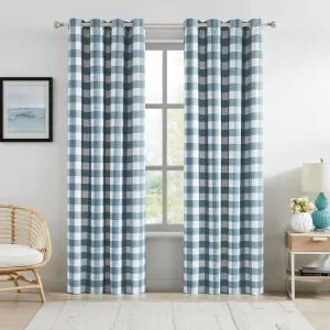 Randall Buffalo Plaid 90% Blackout Window Curtains for Bedroom & Living Room Thermal Insulated Checkered Gingham Drapes with Grommet Top, Farmhouse Rustic Room Darkening 2 Panels 52x84 Inch,Blue/White