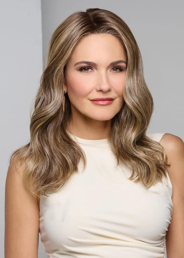 Raquel Welch Selfie Mode Wig with Long Wavy Layers, Memory Cap lll and Lace Front, Average Cap Size, RL119 Silver And Smoke