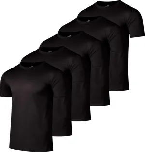 Real Essentials 5 Pack Men’s Active Quick Dry Mesh Crew Neck T Shirts | Athletic Short Sleeve Tee (Available in Big & Tall)