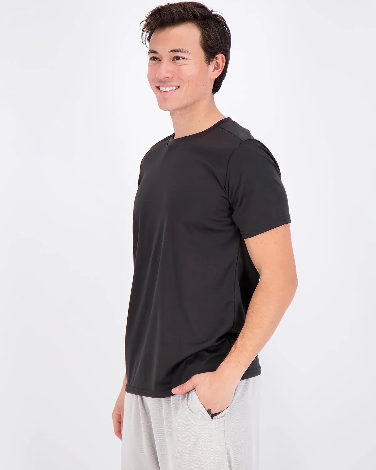 Real Essentials 5 Pack Men’s Active Quick Dry Mesh Crew Neck T Shirts | Athletic Short Sleeve Tee (Available in Big & Tall)