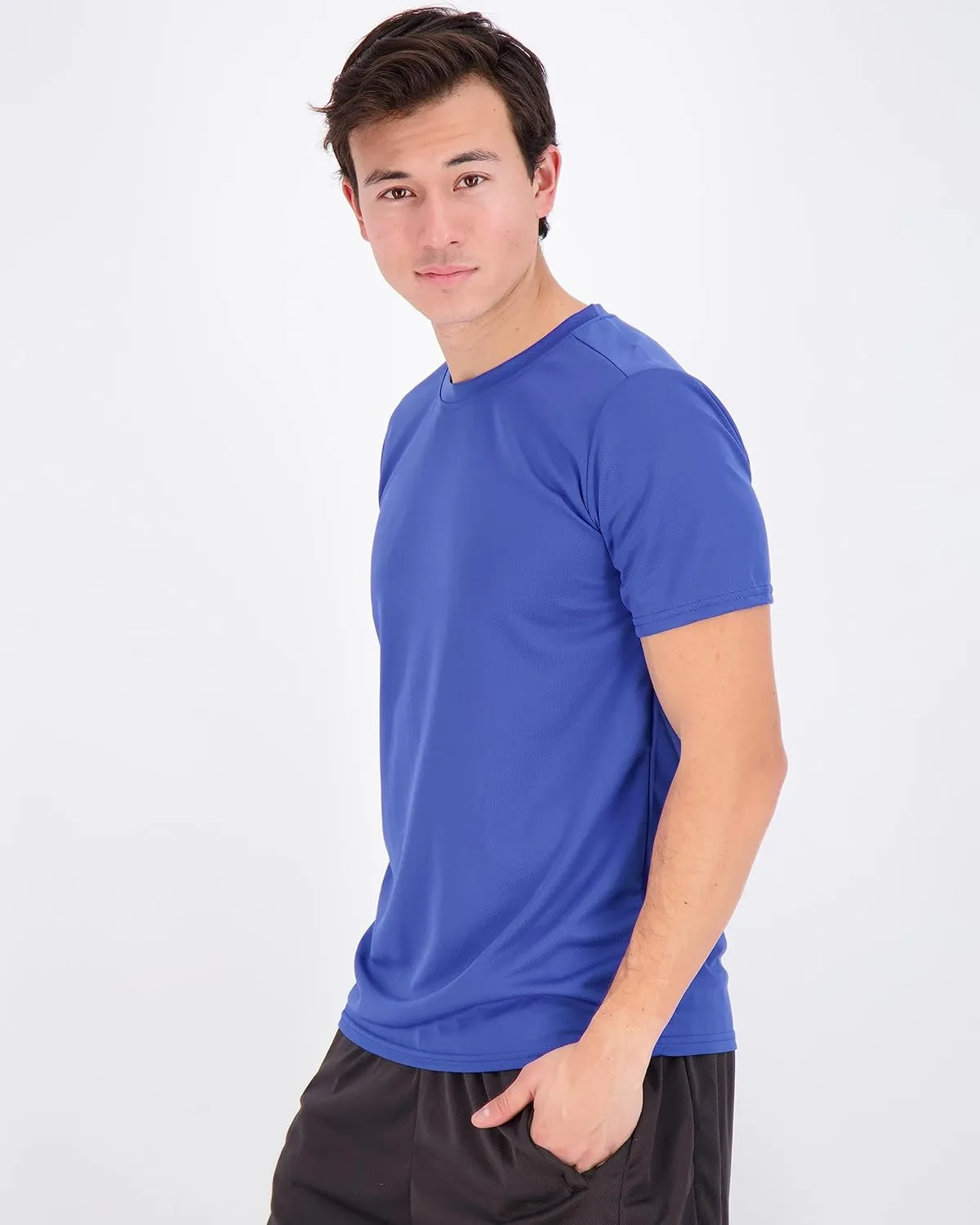 Real Essentials 5 Pack Men’s Active Quick Dry Mesh Crew Neck T Shirts | Athletic Short Sleeve Tee (Available in Big & Tall)
