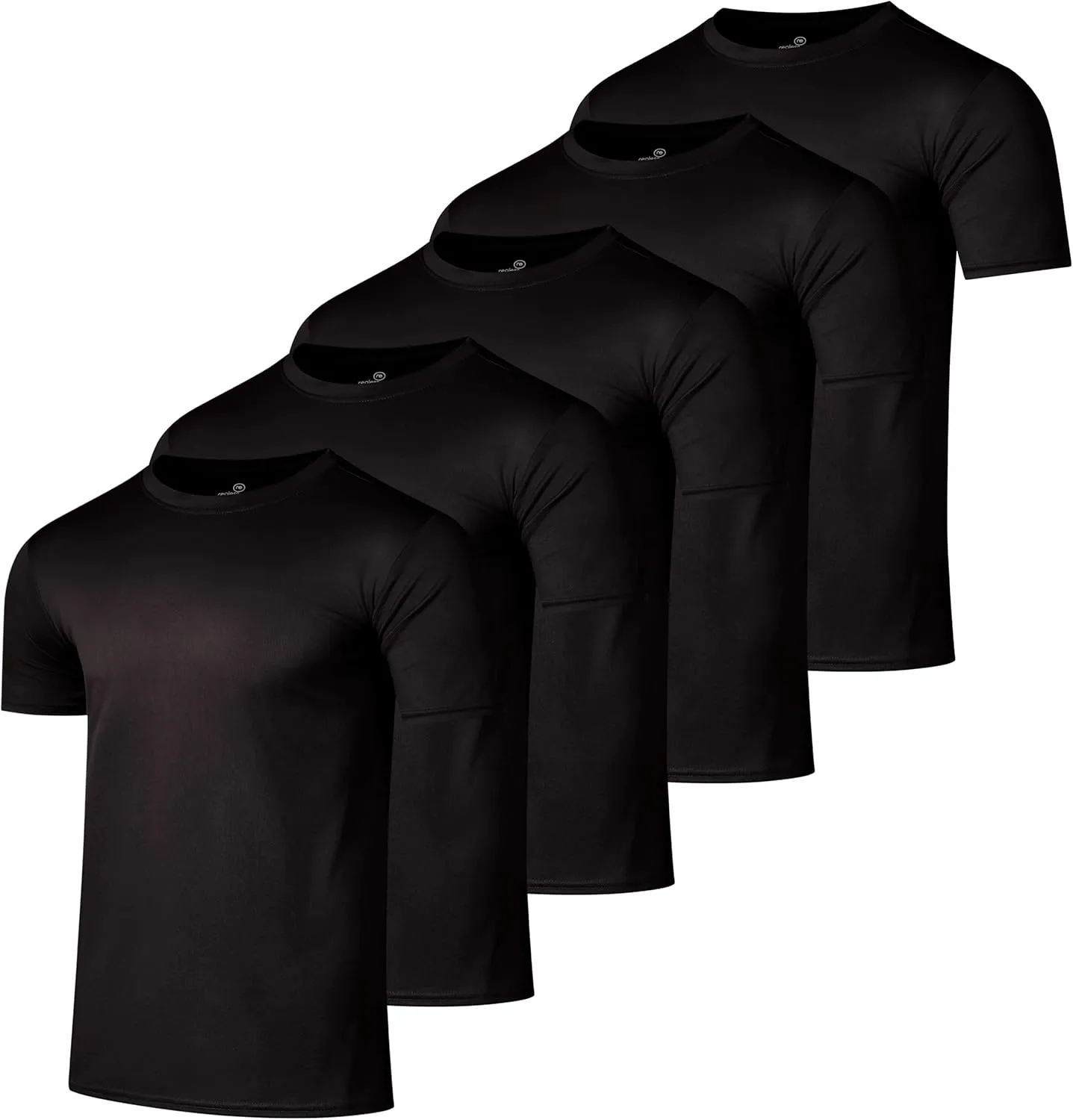 Real Essentials 5 Pack Men’s Active Quick Dry Mesh Crew Neck T Shirts | Athletic Short Sleeve Tee (Available in Big & Tall)