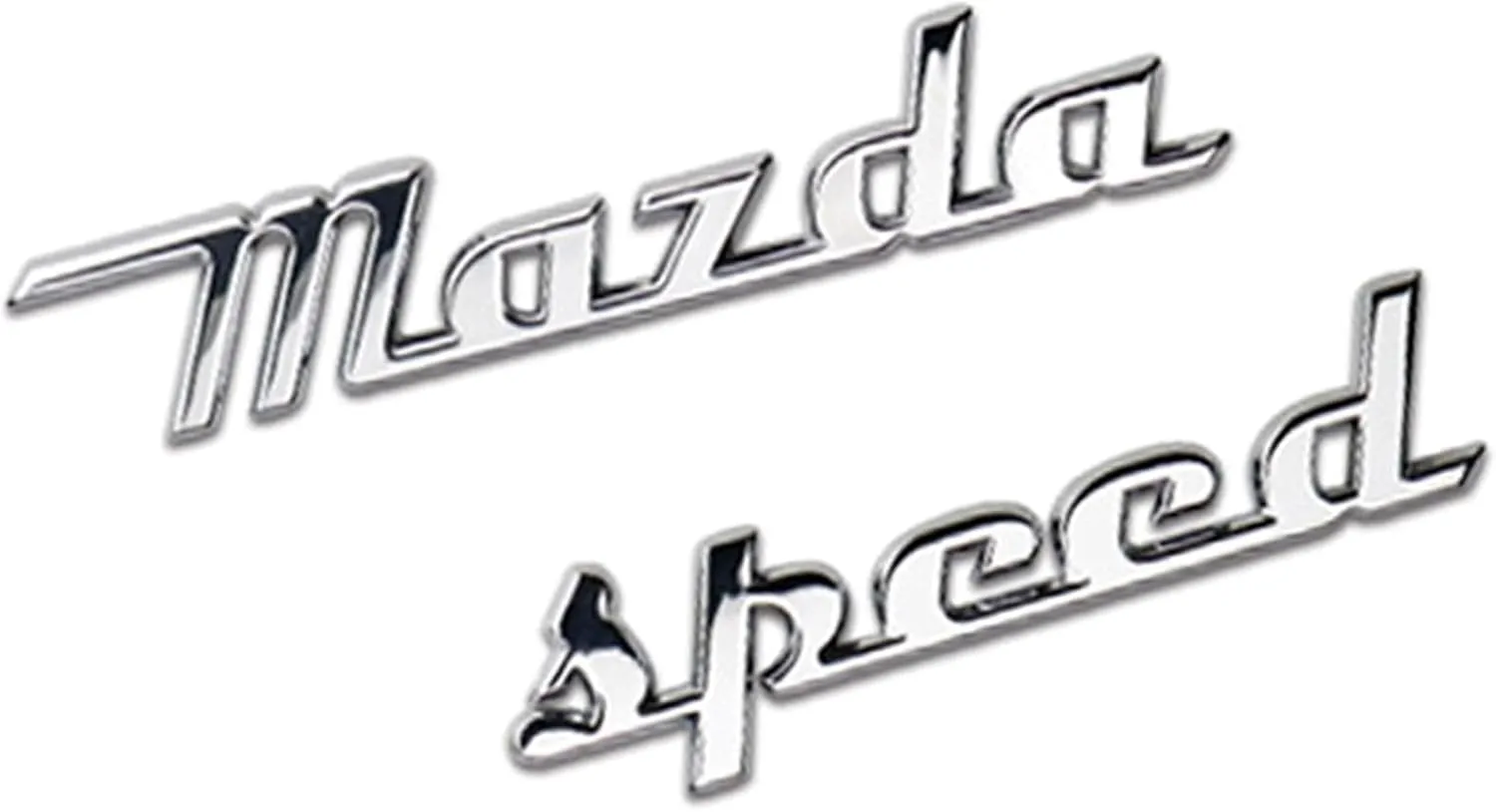Rear Trunk Mazzda Speed Emblem Decor Badge Decal Compatible with Full Range of Mazzda 3 6 CX MX Miata, etc (MS Chrome)