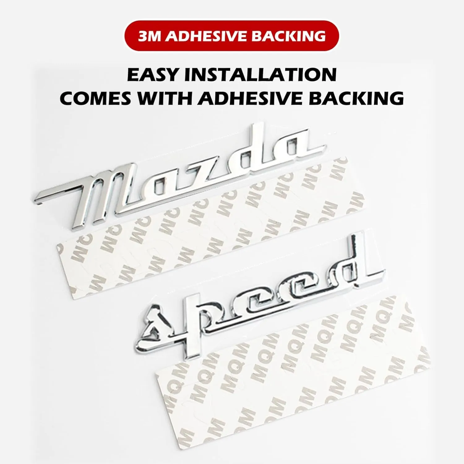 Rear Trunk Mazzda Speed Emblem Decor Badge Decal Compatible with Full Range of Mazzda 3 6 CX MX Miata, etc (MS Chrome)