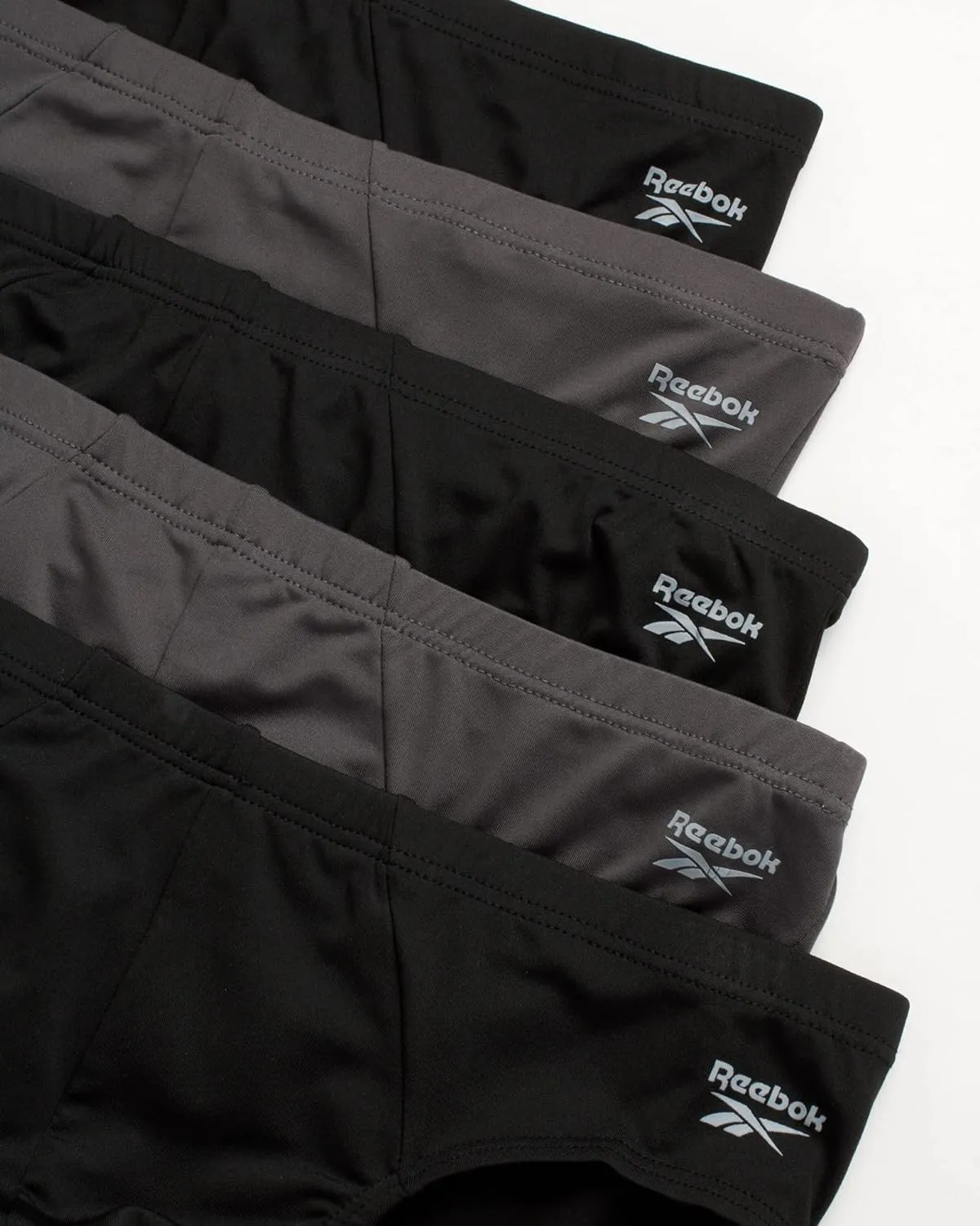 Reebok Men's Briefs - 5 Pack Quick Dry Low Rise Performance Underwear Briefs - Soft Stretch Athletic Men's Bikini Briefs S-XL