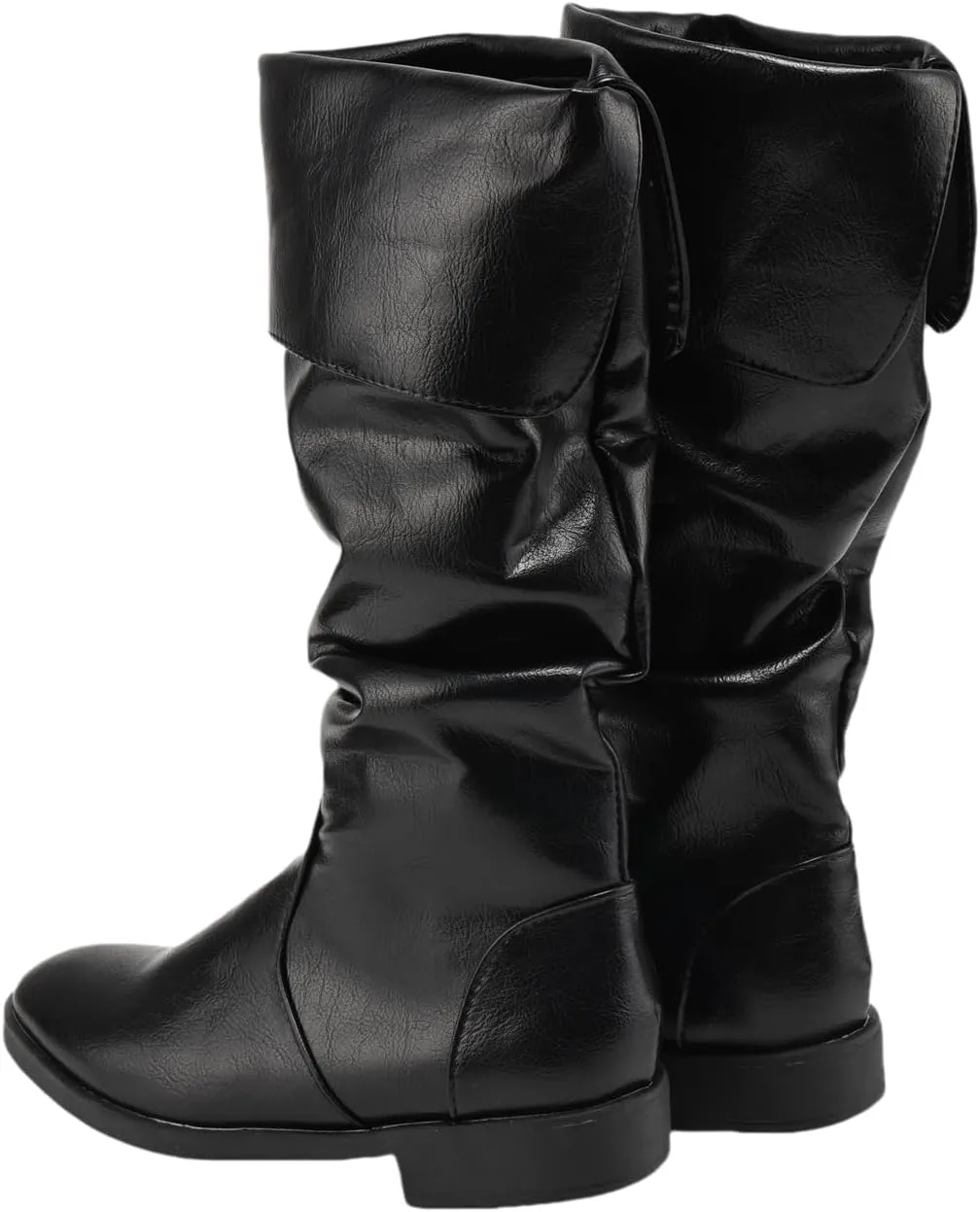Renaissance Medieval Pirate Boots Mens Western Knight Boots Flat Jazz Pull On Mid Calf Gothic Cosplay Shoes