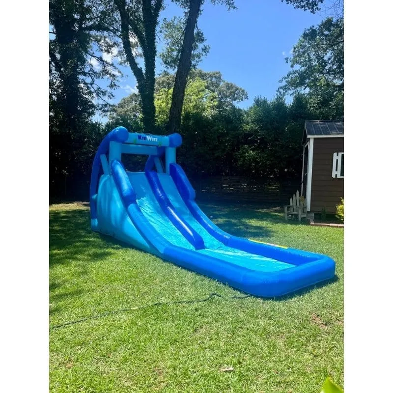 Residential Double Water Slide in Blue